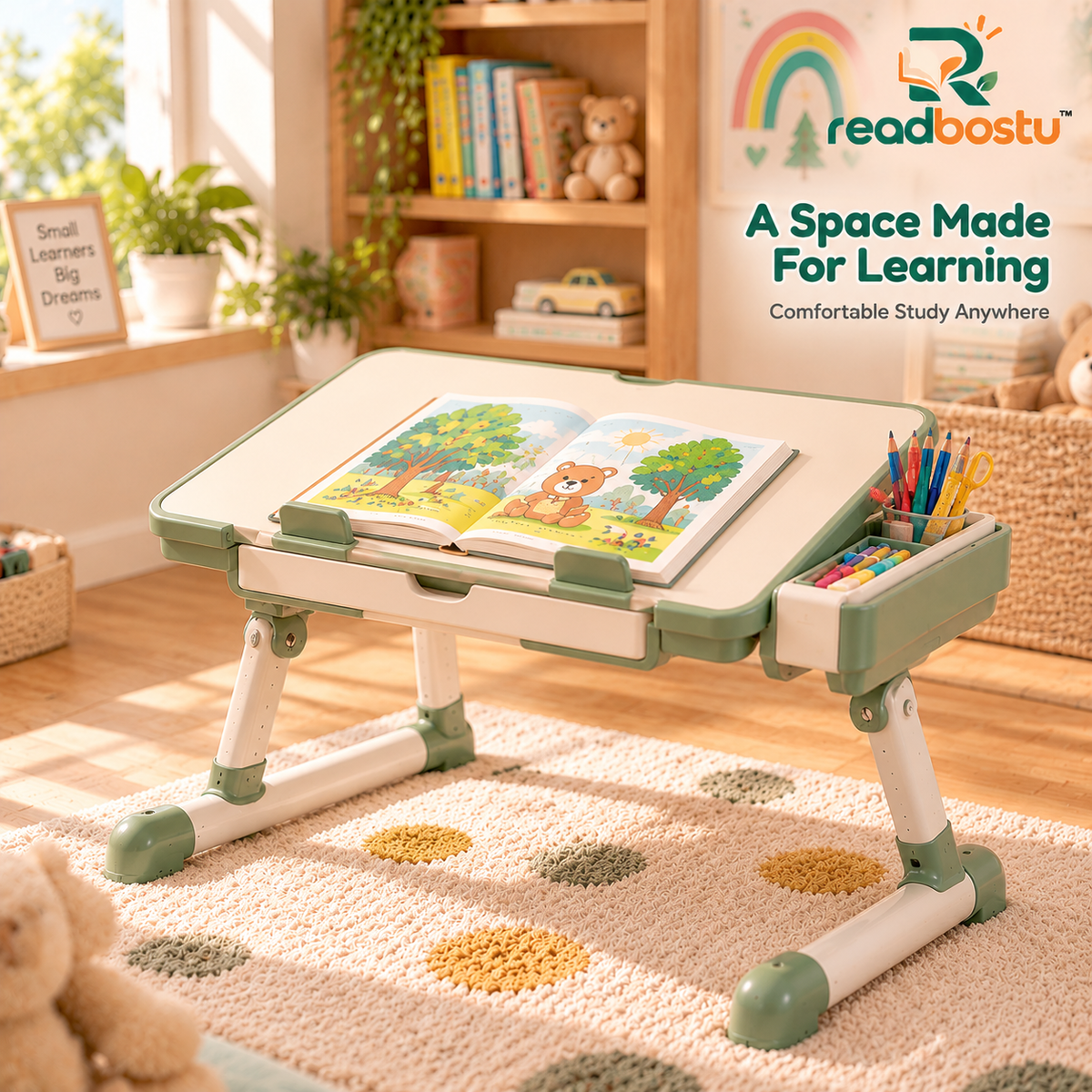 readbostu™ Foldable Study Table