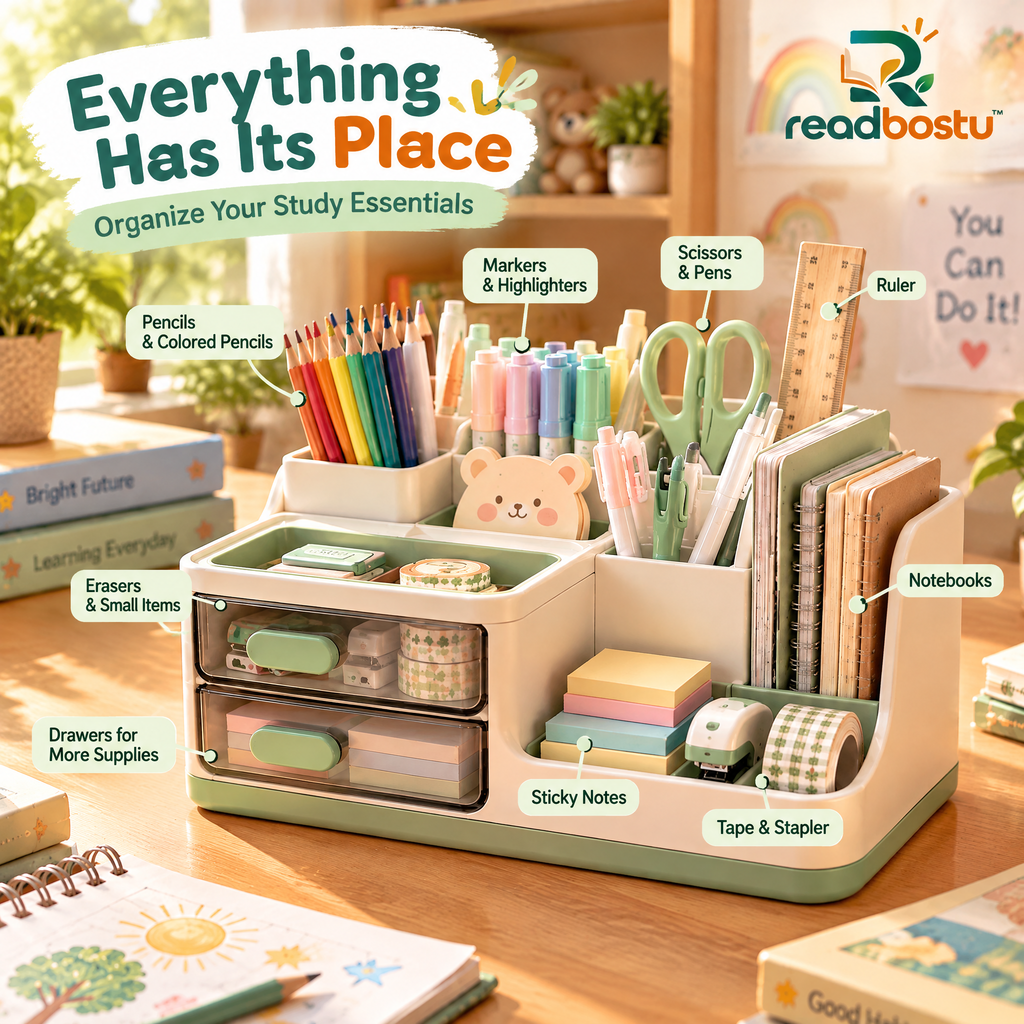 readbostu™ Desktop Stationery Organizer