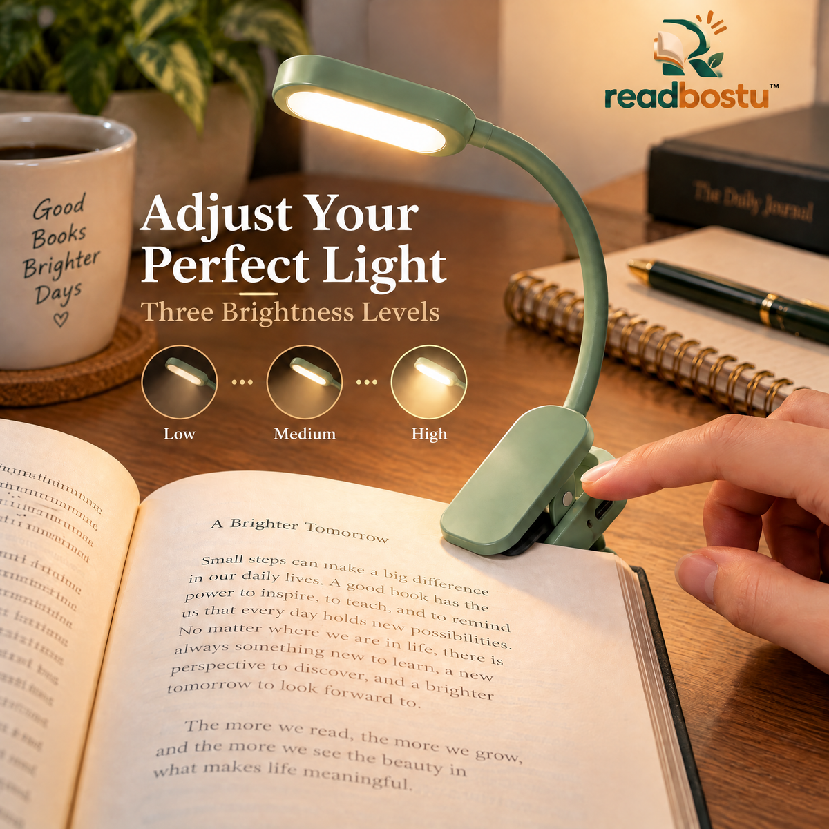 readbostu™ Clip-On Book Light