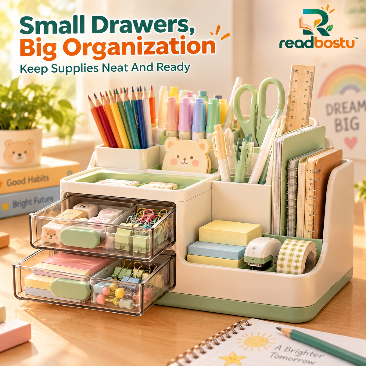 readbostu™ Desktop Stationery Organizer