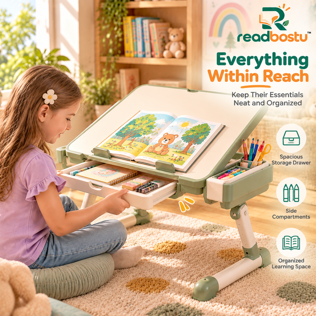 readbostu™ Foldable Study Table